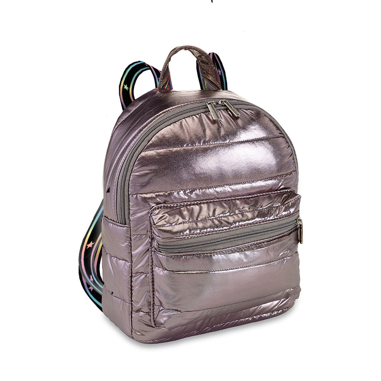 Gunmetal Puffer Mini Backpack